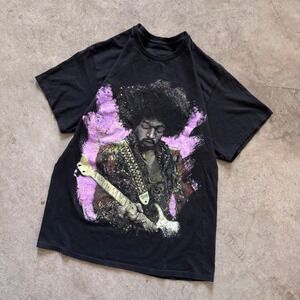 Y2K Jimi Hendrix Get‎ Down Art Graphic Band Tee Black Size L